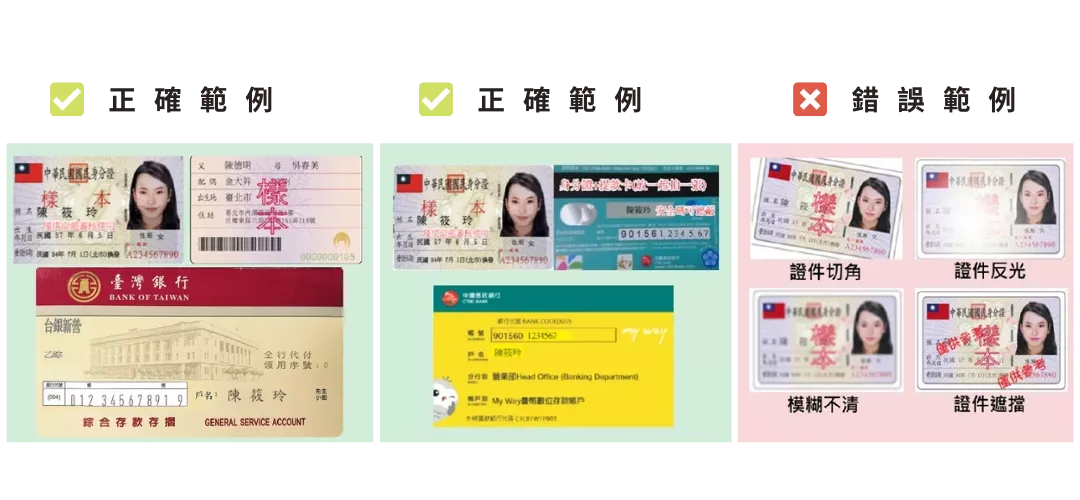 娛樂城實名驗證帳戶 身分證存簿銀行卡 正確與錯誤示範