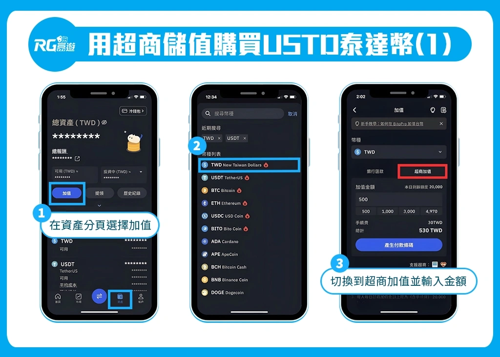 娛樂城USDT儲值教學：使用超商條碼儲值/ 圖示教學1
